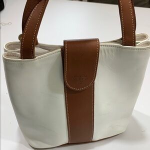 McGuire Nicholas Ivory Cream Leather Must Have Sturdy Tote Bag